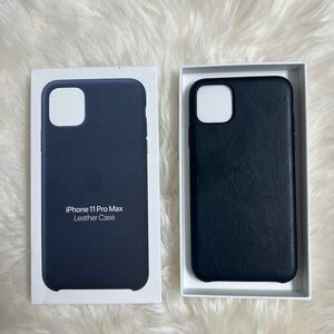 iPhone 11 Pro Max Leather Case, midnight blue